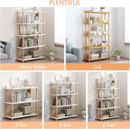 IOTXY 4-Tier Wooden Shelf Bookcase - Modern Open Bookshelf, Free Standing Storage Rack, Multifunctional Display Stand for Home and Office, Oak, Rectangle