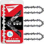 KAKEI 8 Inch Chainsaw Chain 1/4" Pitch .043" Gauge 47 Drive Links Pole Saw Chain (3 Chains) - Semi Chisel