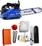 25.4cc Top Handle Chainsaw 2-Cycle Gas Chainsaw 12 Inch Petrol Handheld Cordless Portable Chain Saws for Trees Gas Powered Wood Cutting