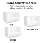 DaVinci Otto 3-in-1 Convertible Crib in White, Greenguard Gold Certified