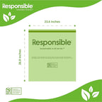 Responsible Products Kitchen Bin Liners, Certified Compostable, Heavy Duty Multipurpose Food Scrap Bags, Made from Compostable Materials (13 Gallon Drawstring, 13 Gallon (24 Count))