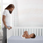 Delta Children Brooks 6-in-1 Convertible Crib, Midnight Grey + Simmons Kids Quiet Nights Breathable Crib Mattress with Removable/Machine Washable Cover (Bundle)