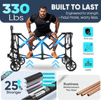 Sekey Collapsible Foldable Wagon with 330lbs Weight Capacity, Heavy Duty Folding Wagon Cart with Big All-Terrain Wheels & Drink Holders. Black