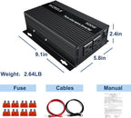 WZRELB 500W Pure Sine Wave Inverter 24VDC to 120VAC Solar Power Converter Truck RV Home LCD Display