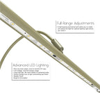 Cocoweb 19" Grand Piano Lamp - Adjustable, Antique Brass Finish, LED Clip-on with Dimmer - GPLED19ABD