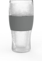 Host Freeze Beer Glasses, Frozen Beer Mugs, Freezable Pint Glass Set, Insulated Beer Glass to Keep Your Drinks Cold, Double Walled Insulated, 16oz, Grey