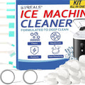 Ice Machine Cleaner Kit - 30Pack Ice Maker Cleaner Tablets - 10Pcs Pipe & Crevice Brush Set - Commercial & Portable Countertop Icemaker Cleaning Solution