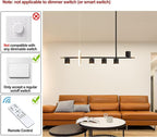 Siittoo 40" Modern LED Pendant Light, Dimmable Black Kitchen Island Light | 40W Remote-Controlled LED, Adjustable 3000K-6000K Lighting with Spotlights for Kitchen Island, Dining Room & Bar