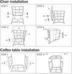 Pamapic 5 Pieces Wicker Patio Furniture Set Outdoor Patio Chairs with Ottomans Conversation Furniture with coffetable for Poorside Garden Balcony(Beige)