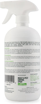 Peppermint Oil Insect Spray – Natural Indoor & Outdoor Household Spray with Peppermint, Cinnamon Oil & Geraniol – Plant-Based Formula – 24 oz