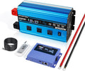 2000W Pure sine Wave Inverter 4000W (Peak) DC 12V to AC 110V/120V Converter with LCD Display Wireless/Wired Remote Control 3AC Outlets and 4USB for Camping RV Travel Off-Grid Solar Systems