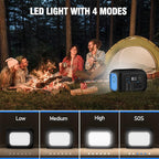 Portable Power Station 600W Power Bank 296Wh Solar Generator Lithium Battery Portable Generator Fast Charging with LED Light Battery Pack 9 Outputs Power Supply for Home Camping Emergency Backup