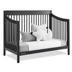 Delta Children Brooks 6-in-1 Convertible Crib, Midnight Grey + Simmons Kids Quiet Nights Breathable Crib Mattress with Removable/Machine Washable Cover (Bundle)