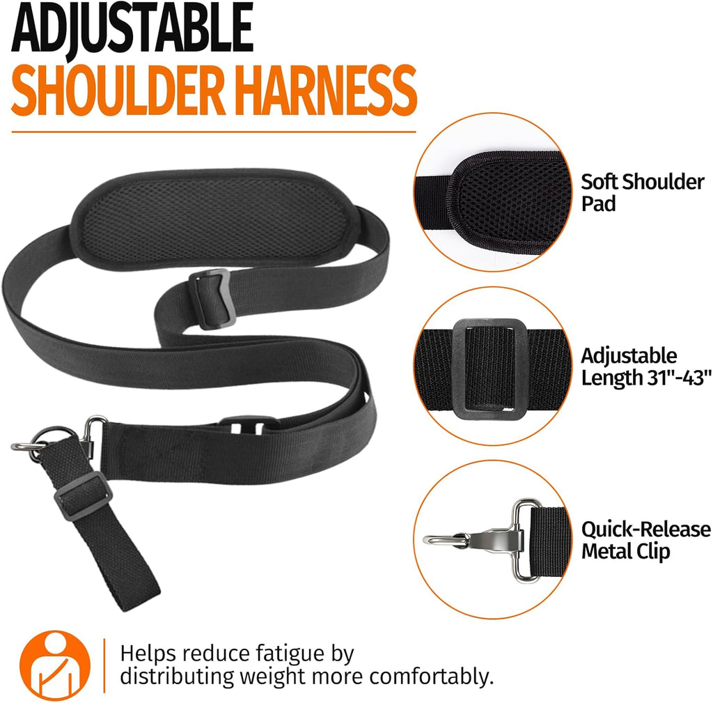 Upgraded Weedeater Handle,Ergonomic Trimmer Grip,Weed Eater Handle Extension Back Saver with Bracket Clamp,String Trimmer Handle with Shoulder Harness for String Trimmer,Lawn Care,Landscaping
