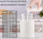 Ackers Etched Graduated Glass Measuring Cup - [Insulated Handle | V-Shaped Spout] - High Borosilicate Glass Measuring Cup for Kitchen or Dining, Easy to Read,1000 ML (32 Oz, 4 Cup)