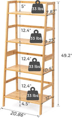 4-Tier Bamboo Ladder Shelf