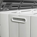 100GAL White Resin Deck Box with Wheels – Lockable, Waterproof, SGS-Tested UV Resistance, Spacious Outdoor Storage for Patio Cushions & Pool Gear, Easy Assembly