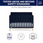 GAP babyGap Oxford 6-in-1 Convertible Crib - Greenguard Gold Certified, Navy/Natural, 1 Unit