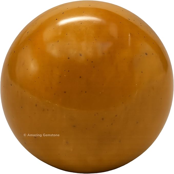 Amazing Gemstone Yellow Jasper Crystal Ball with Stand - 2 Inches Crystal Sphere Meditation Balls for Witchcraft and Decorative Balls