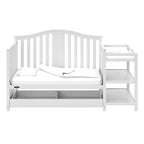 Graco Solano 4-in-1 Convertible Crib and Changer with Drawer (White) – Crib and Changing Table Combo with Drawer, Includes Changing Pad, Converts to Toddler Bed, Daybed and Full-Size Bed