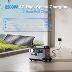 OSCAL Promax6000 Solar Generator with 2x500W Solar Panel,120V/240V Dual Voltage 6000W(Peak 7200w) Portable Power Station,3600WH Lifepo4 Battery 14 Outlets,2200W 1.96H Fast Charge,for Home Backup,RV.