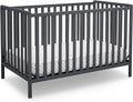 Delta Children Heartland 4-in-1 Convertible Crib - Greenguard Gold Certified, Charcoal Grey