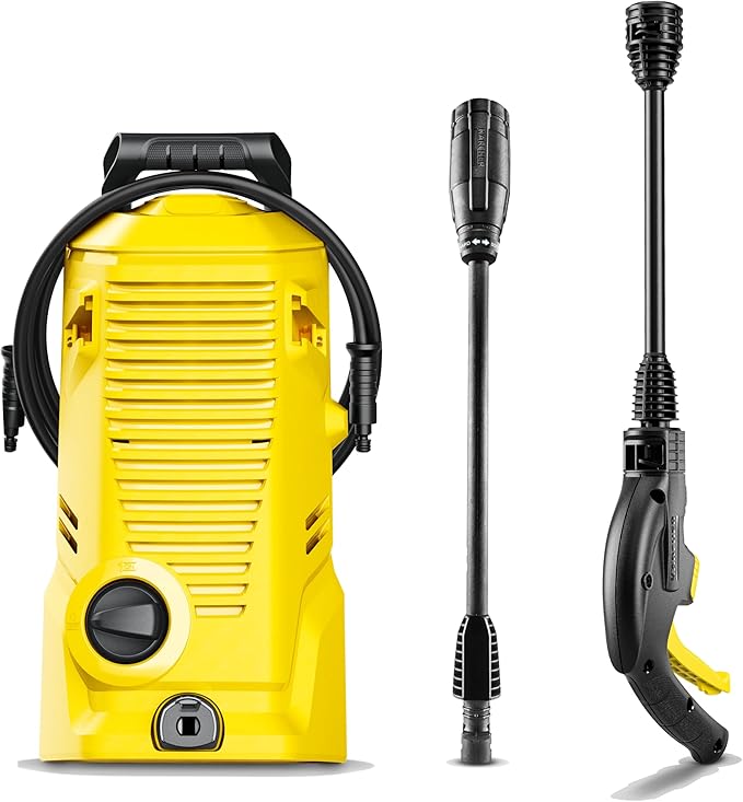 Kärcher Pressure Washer K 1, Max 1.45 GPM, 1700 PSI, Trigger Spray Gun & Vario Power Spray Wand - for Cars, Bikes, Deck, Driveways, Siding, Patios