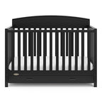 Graco Benton 5-in-1 Convertible Crib with Drawer (Black) - Converts from Baby Crib to Toddler Bed, Daybed and Full-Size Bed, Fits Standard Full-Size Crib Mattress, Adjustable Mattress Support Base