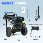 Gas Pressure Washer 3600PSI 2.3 GPM 212CC High Pressure Washers, 30FT Hose with Reel, Built-in Soap Tank, 5 Quick-Connect Nozzles, Axial Pump, Heavy Duty Gas Power Washer for Cars Driveways