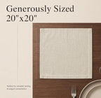 Urban Villa Cloth Napkins Cotton 20x20 (Set of 12) Beige/White