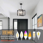 ANKYLHUA Black Nickel Chandelier,6-Lights Ceiling Light Fixture E12,Adjustable Hight Pendant Lights Kitchen Island,Chandeliers for Dining Room Bedroom,Entryway,Foyer