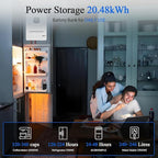 ECO-WORTHY 10KW Output 18.72KWH Home Solar Power System Complete kit:24pcs 195W Solar Panel(4680W)+10KW 120V/240V Inverter + 4pcs 48V 100AH Lithium Battery,for Off Grid/Energy Freedom