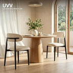 UVV Dining Chairs Set of 4, Metal Kitchen Chairs with Modern Fabric Upholstered for Dining Room, Beige