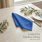 Urban Villa Cloth Napkins Cotton 20x20 (Set of 12) Royal Blue