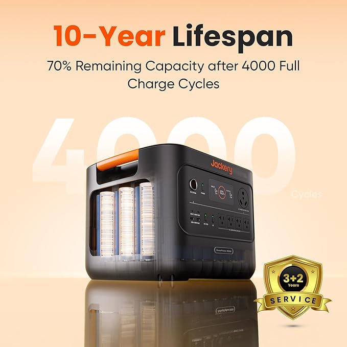 Jackery HomePower 3000 Portable Power Station and Transfer Switch with 2x 200W Solar Panels, 3600W (Surge 7200W) Output, 3072Wh LFP Battery Solar Generator for Essential Home Backup, Emergencies