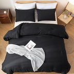 ROSGONIA Black Twin Comforter Set for Girls and Boys, 1 Boho Black Comforter and 1 Pillowcase, Soft and Warm Microfiber Material, Neutral Bohemian Style, Ideal for Dorm Rooms
