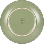 Gibson Home Queenslane 16-Piece Matte Green Stoneware Dinnerware Set – Double Bowl Plates and Bowls, Durable Kitchen Dinner Set