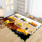 Construction Rugs for Boys Room Car Rug for Boys Room Car Rug Play Mat Kids Rugs for Playroom Car Play Mat Car Rugs for Kids Construction Decor for Boys Room 4'5''×6'