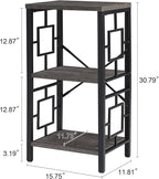 Small Bookshelf, 3 Tier Vintage Industrial Small Bookshelf for Small Spaces, Freestanding Open Shelf Bookcase, Versatile Bookshelf for Home Office, Bedroom & Living Room, Grey