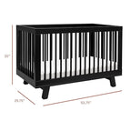 Babyletto Hudson 3-in-1 Convertible Crib with Toddler Bed Conversion Kit in Black, Greenguard Gold Certified