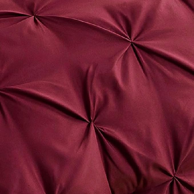 Bedsure Red Comforter Set King - Bedding Set King 7 Pieces, Pintuck Bed in a Bag Burgundy Bed Set with Comforter, Sheets, Pillowcases & Shams