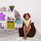 Posh Creations Structured Comfy Bean Bag Chair for Gaming, Reading, and Watching TV, Newport Chair, Microsuede - Chocolate