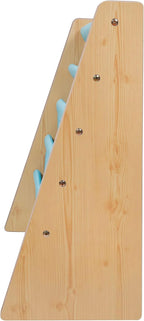 Wildkin Kids Canvas Sling Bookshelf for Boys and Girls, Wooden Design Features Four Fabric Shelves, Keep Bedrooms, Playrooms, and Classrooms Organized, an Ideal Kids Bookshelf (Natural w/Aqua)