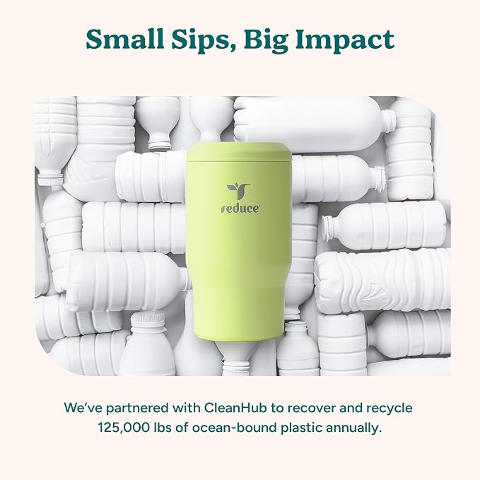 Reduce 4-in-1 Drink Cooler - Versatile Can & Bottle Holder with Vacuum Insulation - Keeps Drinks Cold Up to 4 Hours - Includes Bottle Opener - Fits Cupholders & Dishwasher Safe - 14oz - Pina Colada