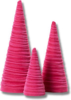 Your Heart's Content Hot Pink Velvet Trees Set of 3, Modern Artisan Mantel Accent, Coquette Room Decor, Romantic Aesthetic, Valentine Tabletop Tree, Cozy Gift for, Teen Girl Room (Hot Pink)