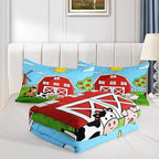 Farm Animals Comforter,Farmhouse Comforter Set for Kids Teens Girls Boys,Cartoon Animals 3Pcs Bedding Set Printed Comforter with 2 Pillowcases,Down Alternative,Soft and Lightweight，King Size