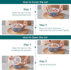 vancasso SIMI 36 oz Ceramic Bowls with Lids Set of 4,Bohemian Serving Bowl | 6 Inch Food Storage Containers Prep Bowls for Leftovers, Soup, Cereal, Meal Prep, Office Lunch, Microwave & Dishwasher Safe