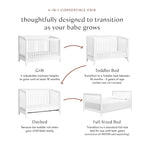 Babyletto Sprout 4-in-1 Convertible Crib with Toddler Bed Conversion Kit in White, Greenguard Gold Certified