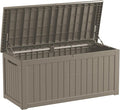 270GAL Extra - Large Brown Outdoor Deck Box with Lock Hole - Waterproof, SGS - Tested UV Resistance, Massive Storage for Lawn Mowers, Camping Gear, and More, Effortless Setup