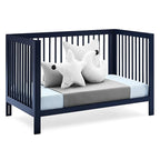 Delta Children babyGap Charlie 6-in-1 Convertible Crib + Brannan Bear Bookcase with Bins + Brannan Bear Wall Shelf with 4 Hooks, Navy (Bundle)